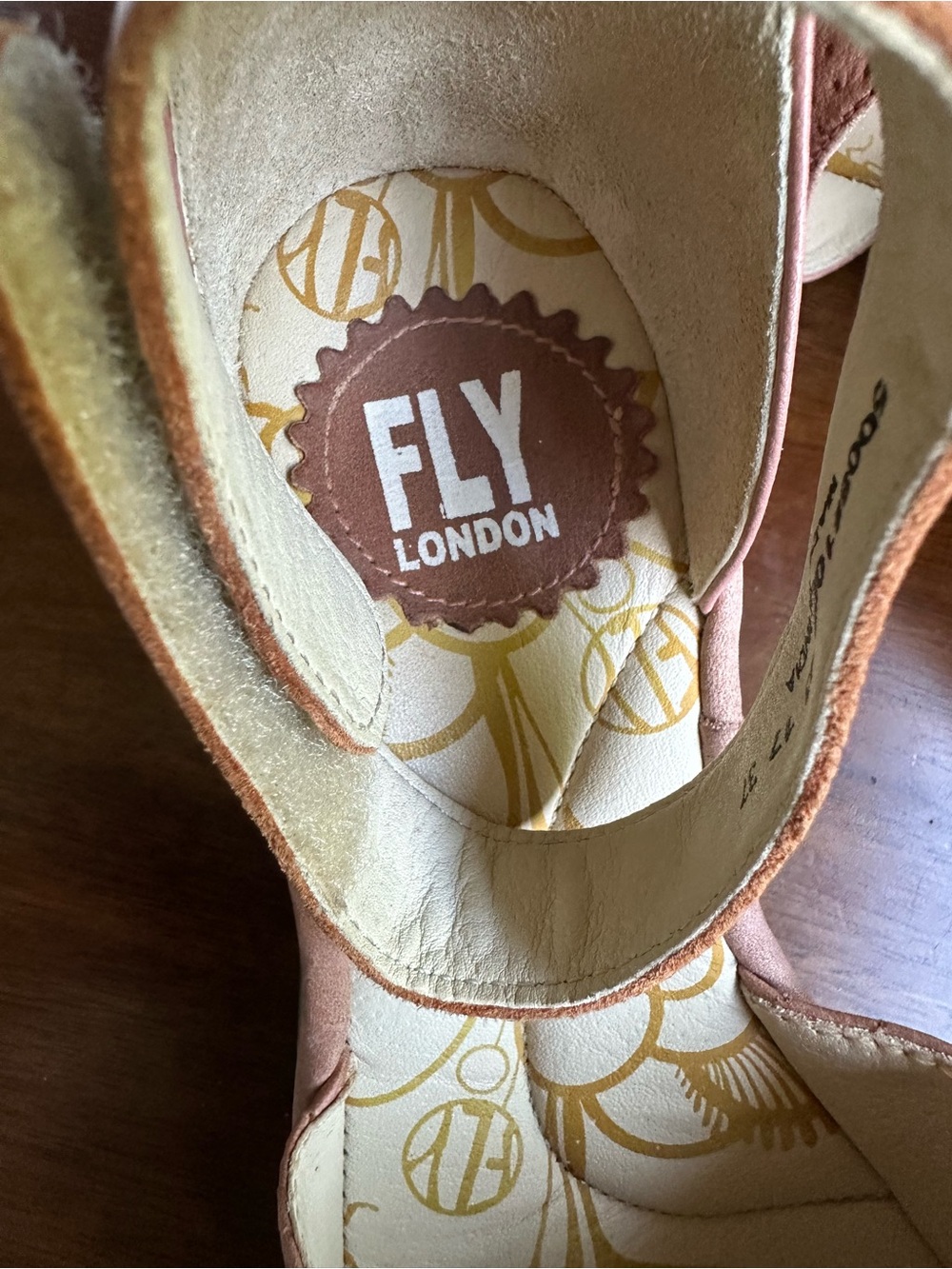 Fly London Yake Perf Leather Platform Wedge Sandals -Rose Pink EU 37/US 6.5-7 - Picture 9 of 11